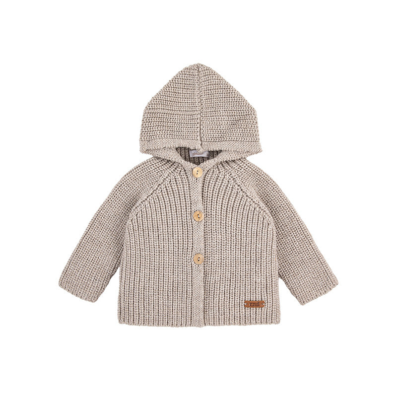 Condor Merino wool blend hooded cardigan Nougat