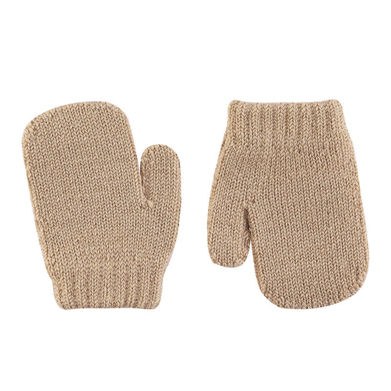 Condor Merino wool-blend one-finger mittens Biscuit