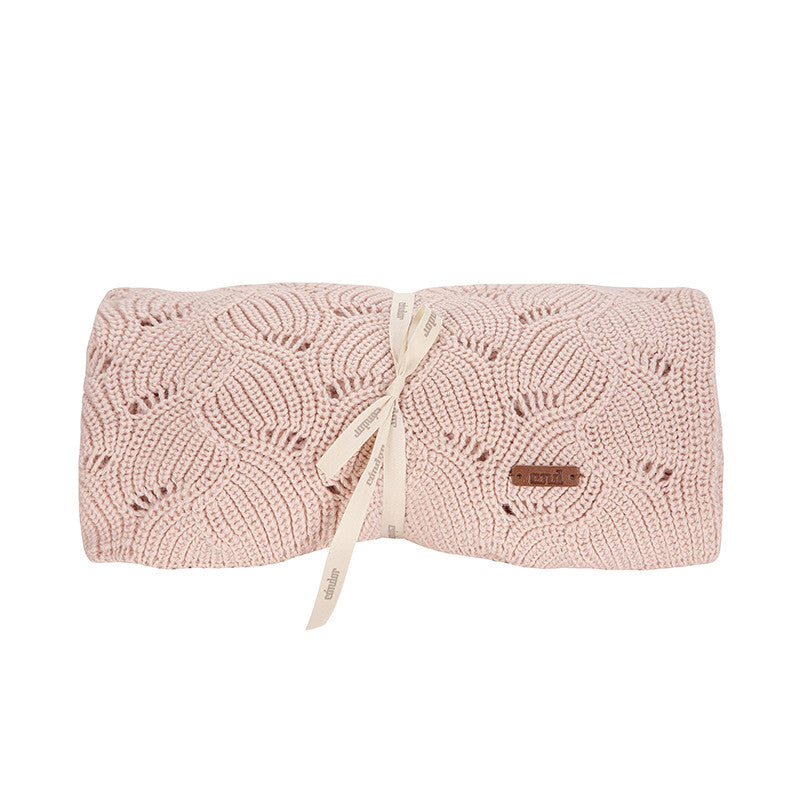 Condor Merino wool blend openwork shawl Nude