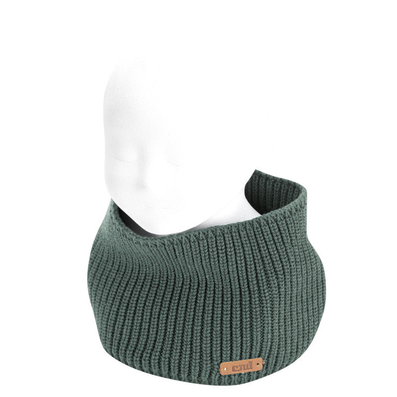 Condor Pearl stitch snood-scarf Lichen Green