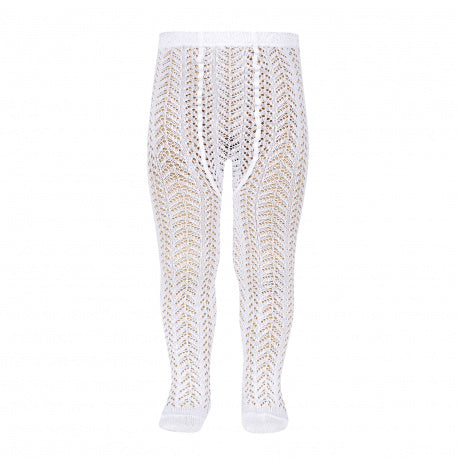 Condor White Openwork Tights