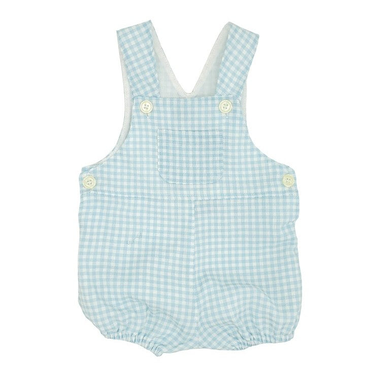 Baby Turquoise Gingham Dungarees