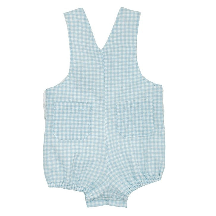 Baby Turquoise Gingham Dungarees