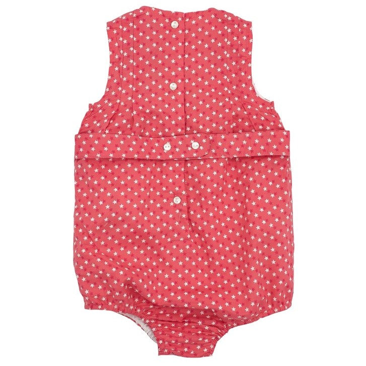Baby Coral Stars Hand Smocked Classic Romper