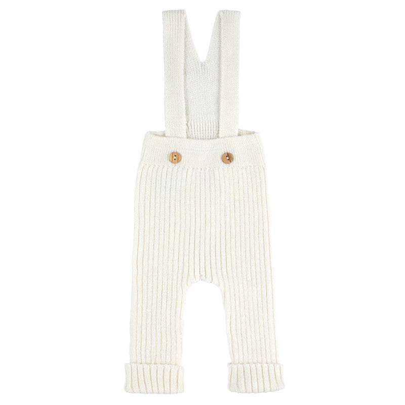 Condor Rib trousers with suspenders Cream