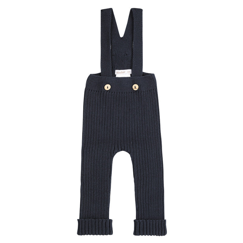Condor Rib trousers with suspenders Navy
