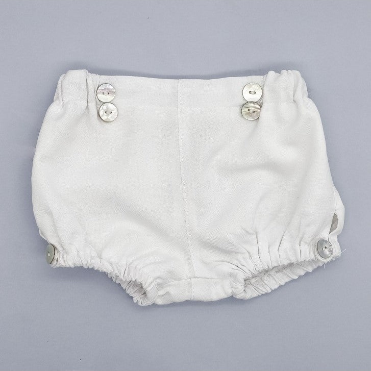 Baby White Linen Bloomers