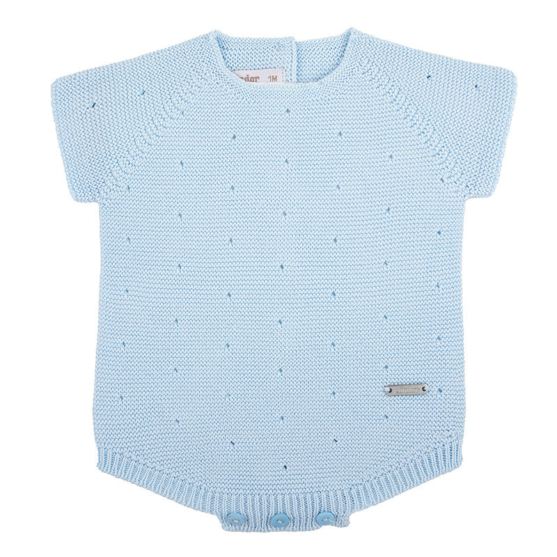 Condor Short sleeve link stitch romper Light Blue