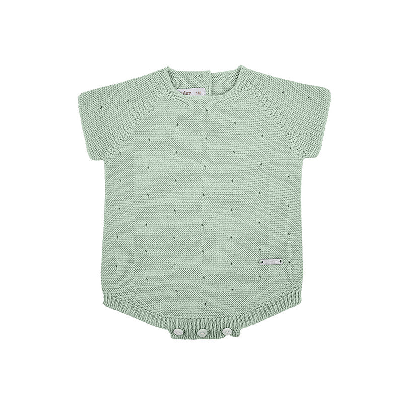 Condor Short Sleeve Link Stitch Romper Wasabi