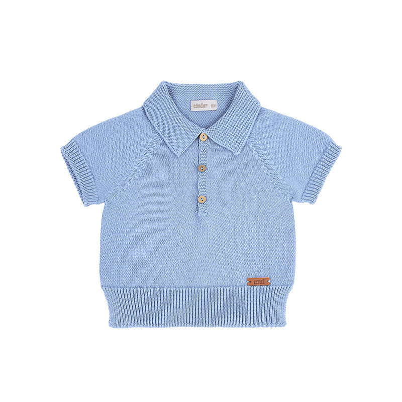 Condor Short-sleeved Cotton Polo Shirt Bluish