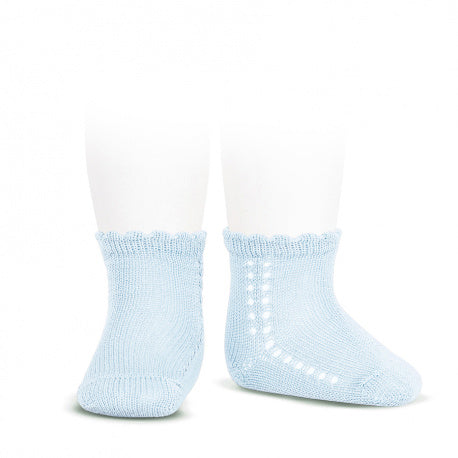 Condor Light Blue Openwork Short Socks