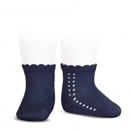 Condor Navy Openwork Short Socks