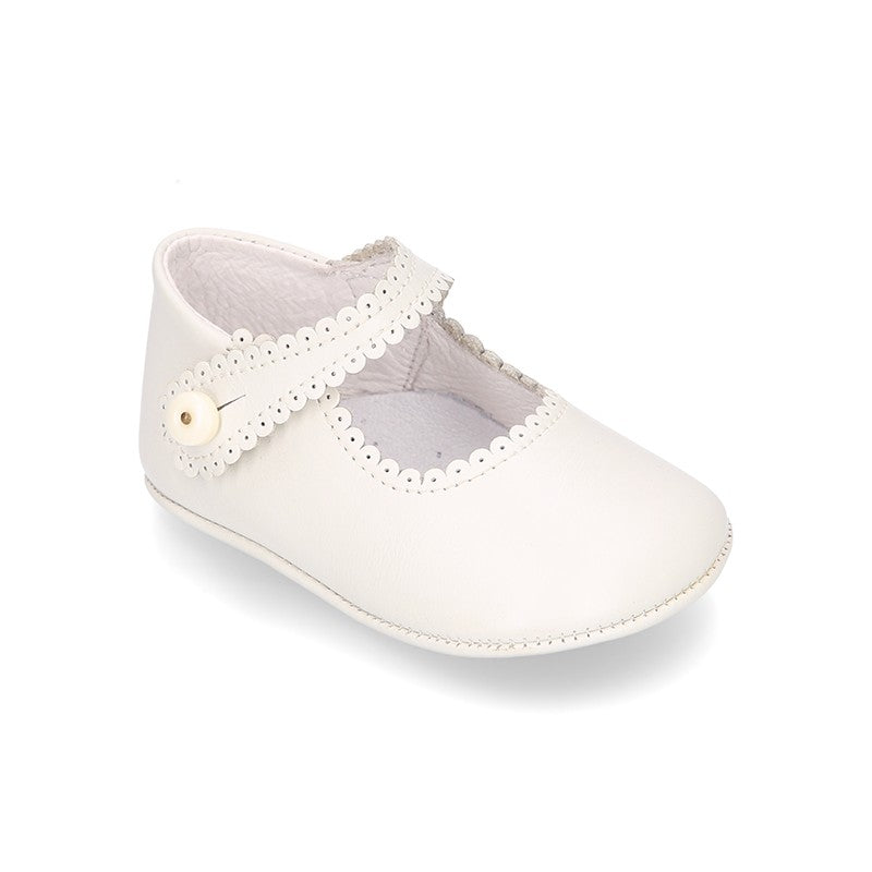 Baby Ivory Mary Jane Pram Shoes