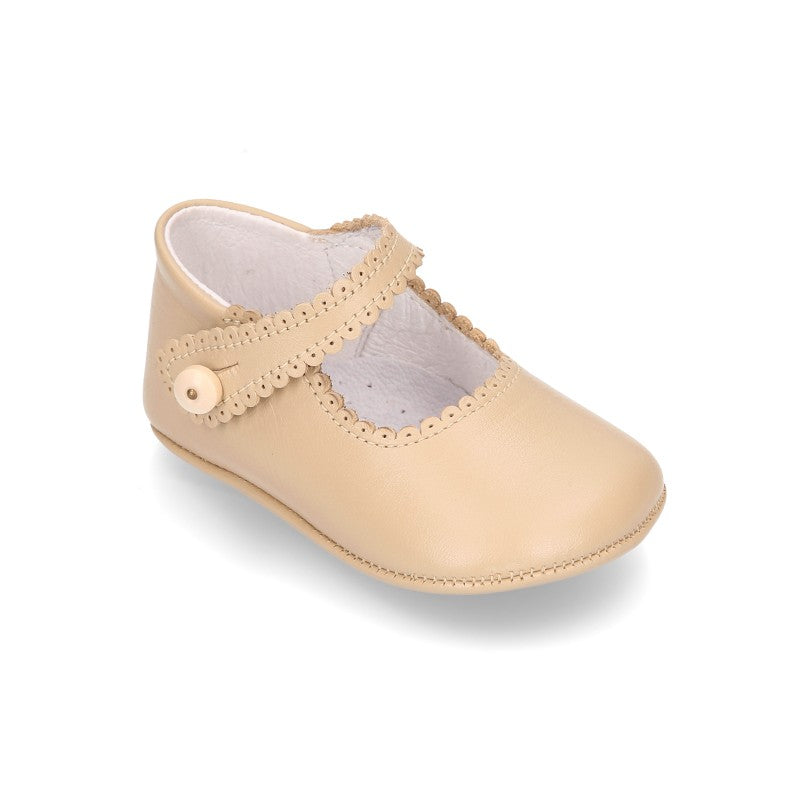 Baby Cream Mary Jane Pram Shoes
