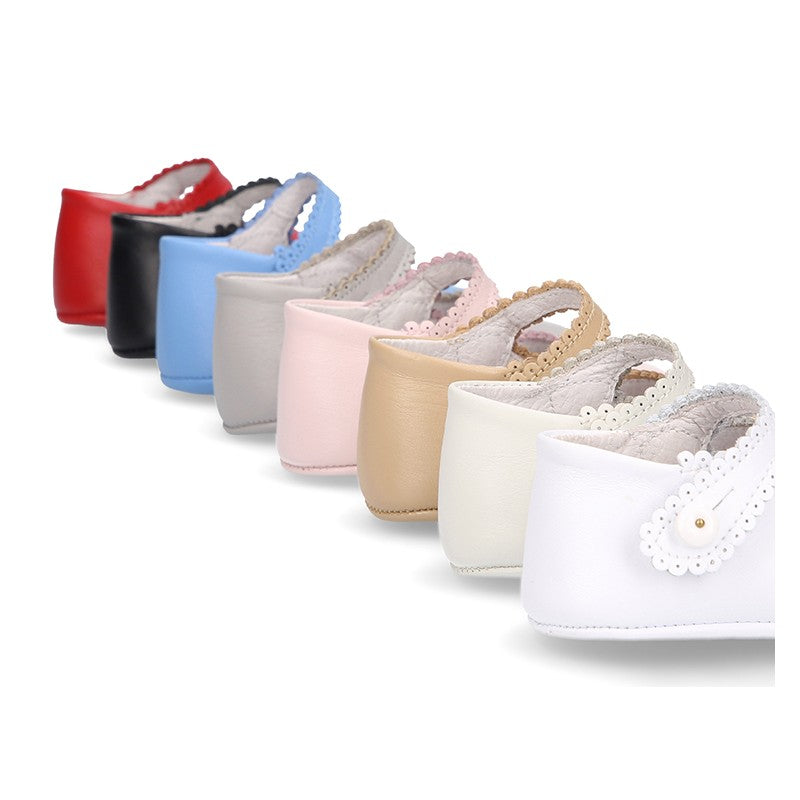 Baby Red Mary Jane Pram Shoes