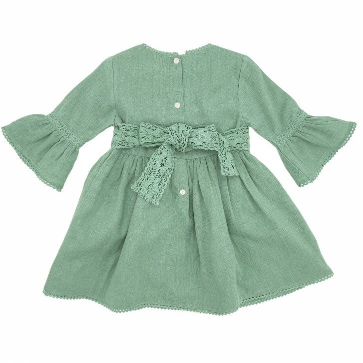 Girl Green Dress with Lace