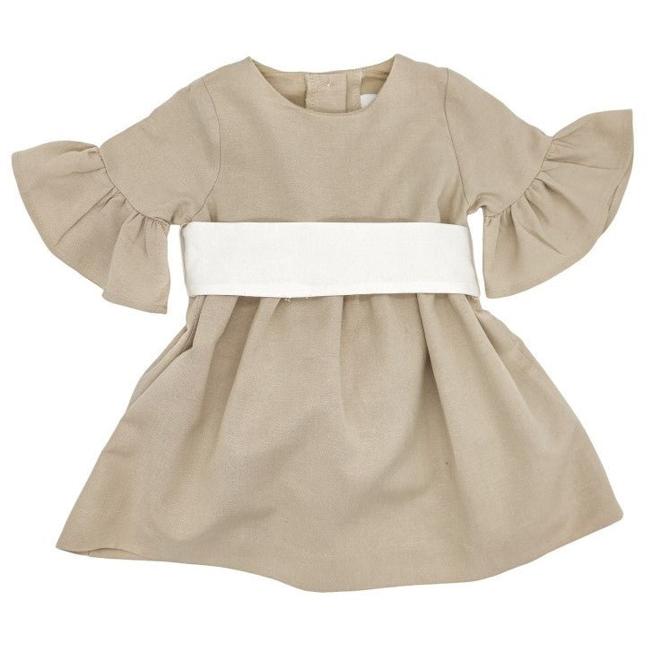 Girl Beige Linen Dress