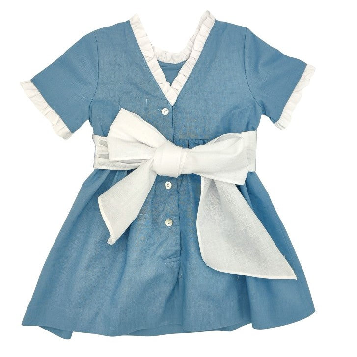 Girl Blue Linen Dress