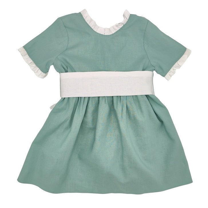 Girl Green Linen Dress
