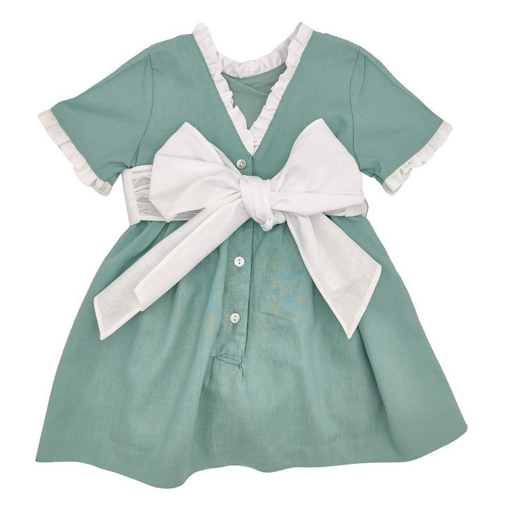 Girl Green Linen Dress