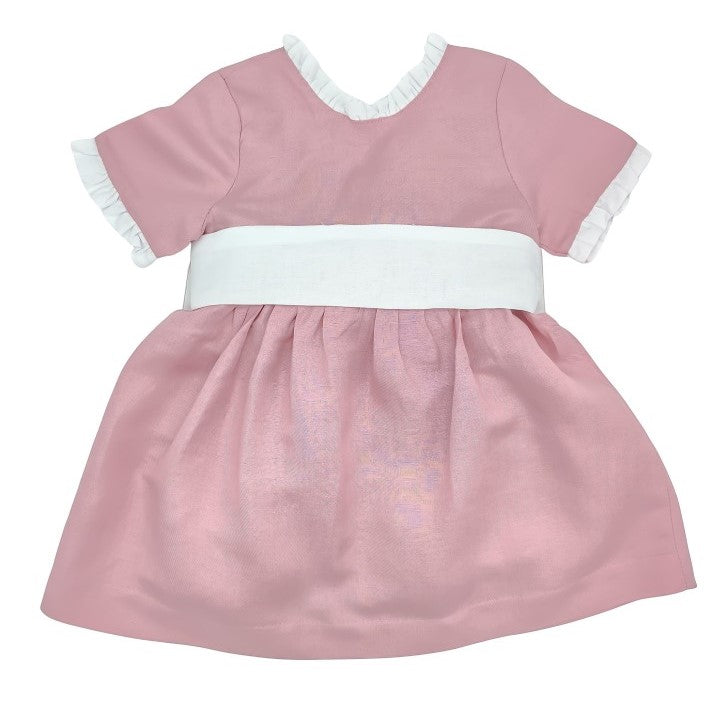 Girl Pink Linen Dress