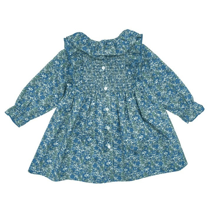 Girl Blue & Green Floral Dress