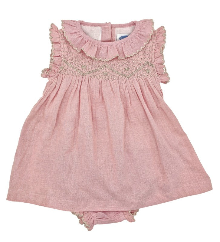 Girl Pink Hand Smocked Dress